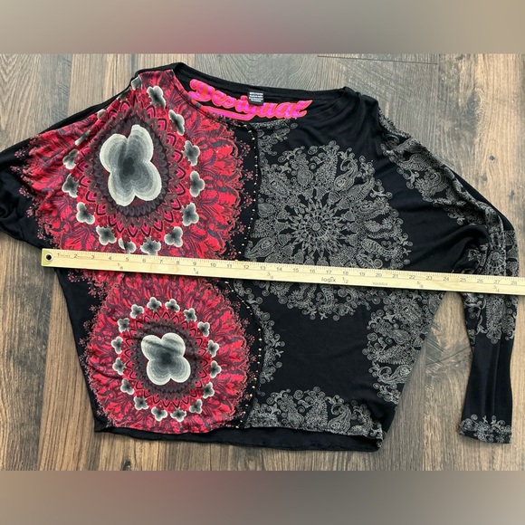 Desigual Women’s Floral Abstract Boat Neck Long Sleeve (Size M) - Picture 5 of 7